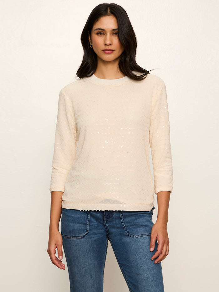 3/4 Sequin Mode Tee Bone