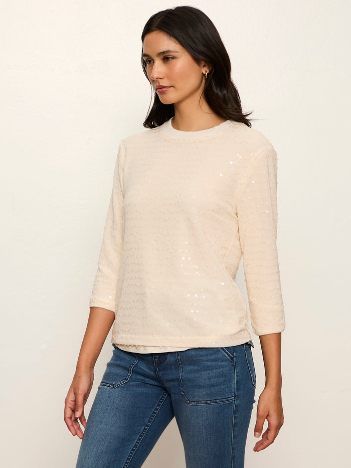 3/4 Sequin Mode Tee Bone