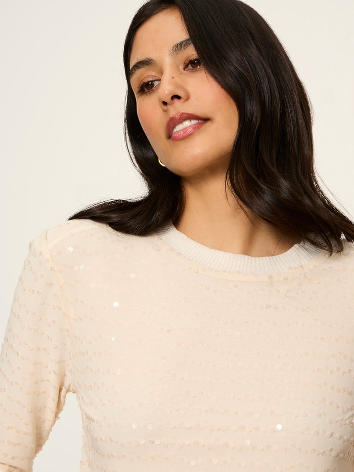 3/4 Sequin Mode Tee Bone