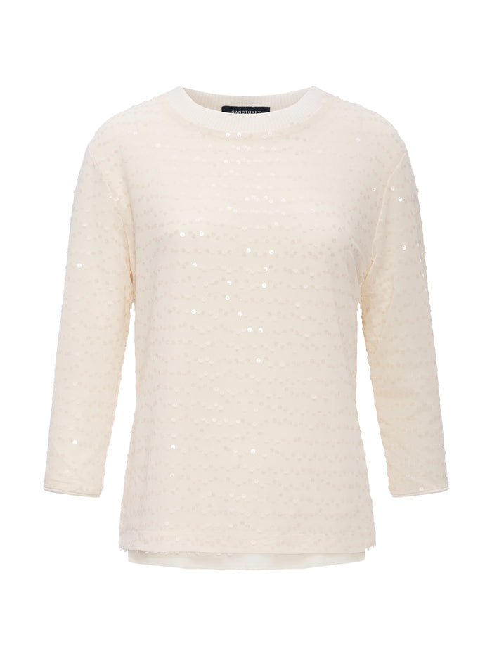 3/4 Sequin Mode Tee Bone