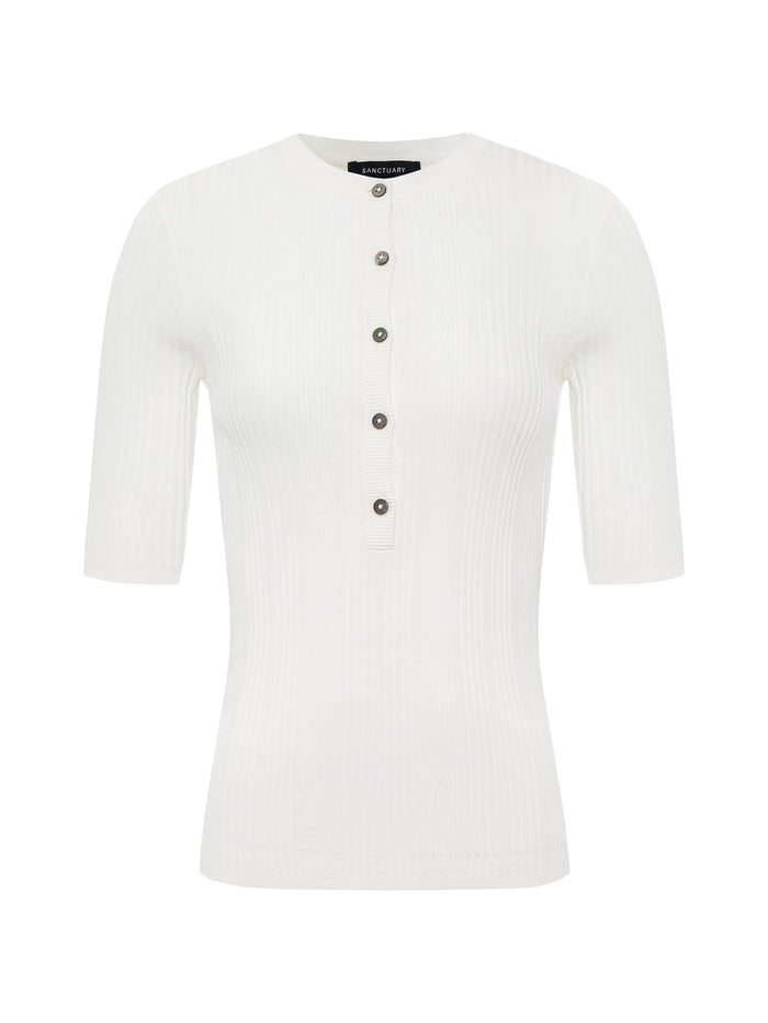 Air Of Ease Half Sleeve Tee Chalk