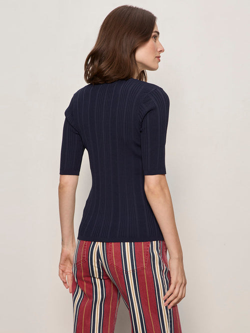 Air Of Ease Half Sleeve Tee Navy Blazer