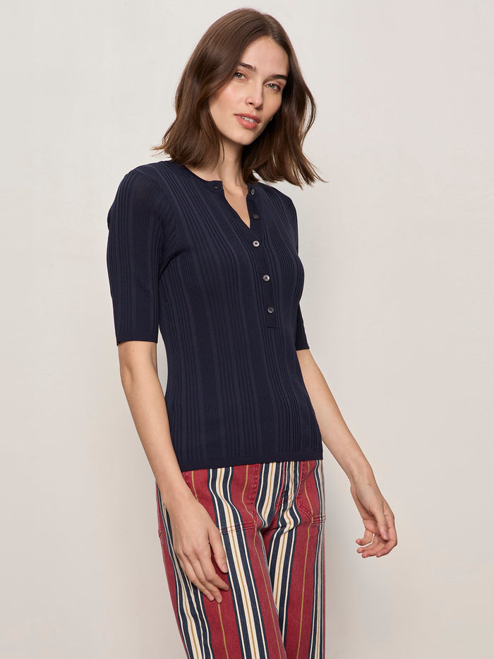 Air Of Ease Half Sleeve Tee Navy Blazer