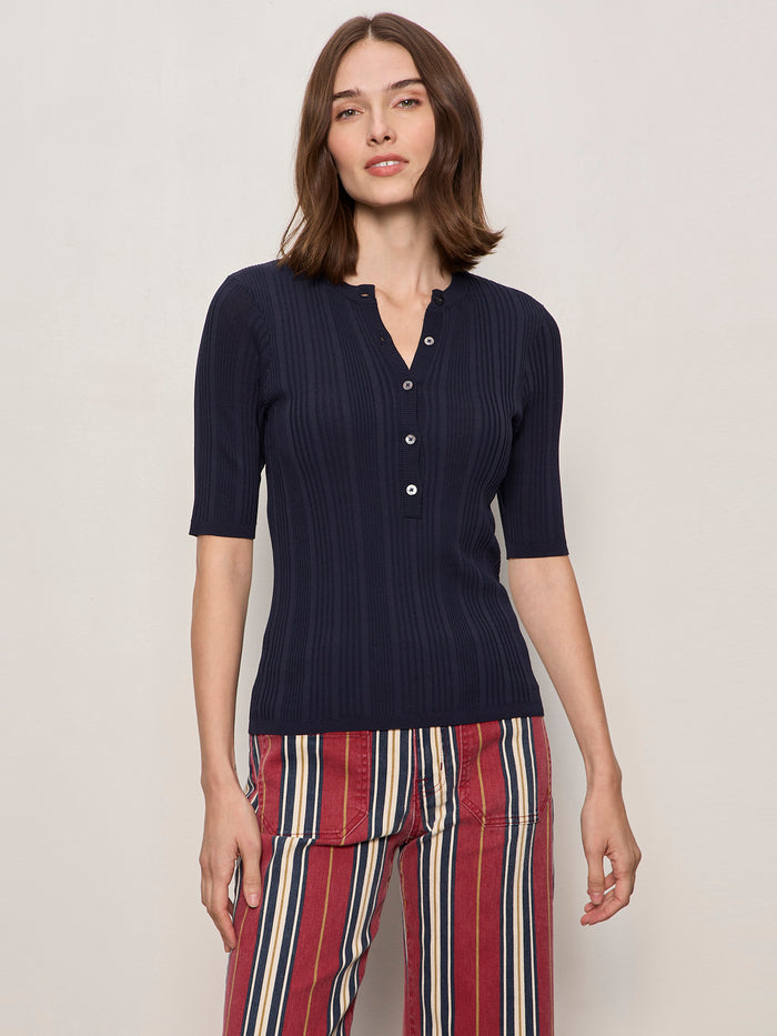 Air Of Ease Half Sleeve Tee Navy Blazer