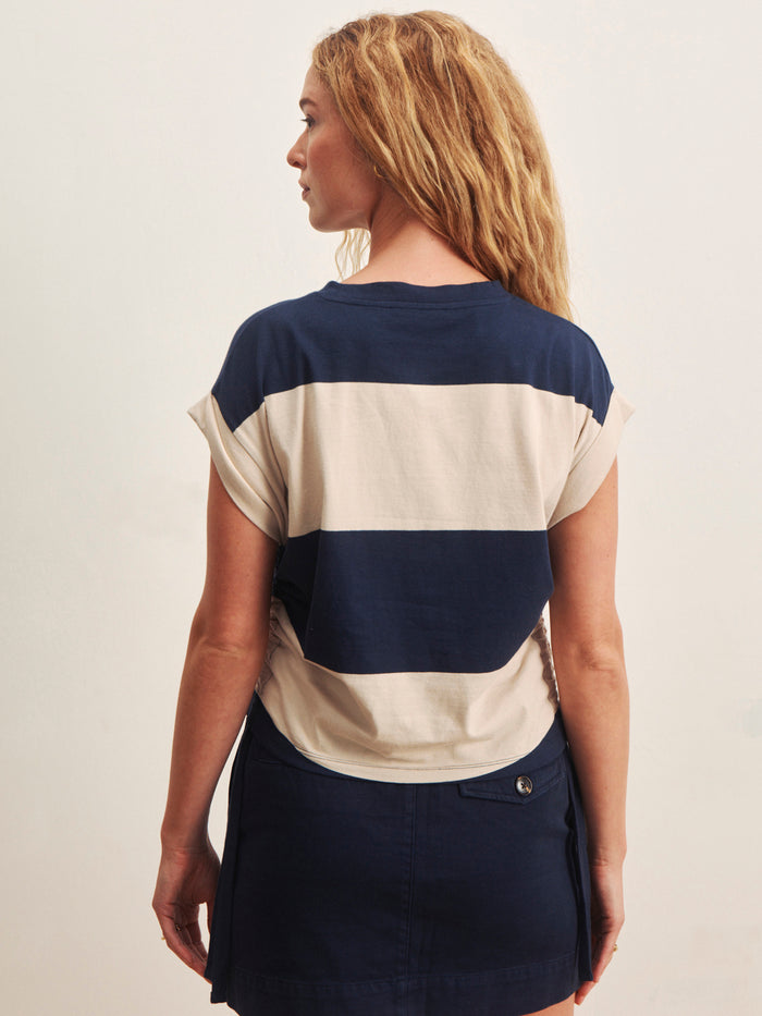All Day Ruched Tee Navy Blazer/Dark Opal Rugby