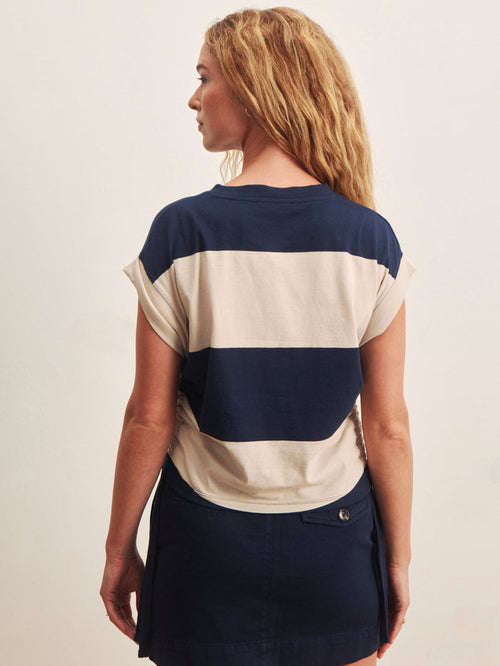 All Day Ruched Tee Navy Blazer/Dark Opal Rugby