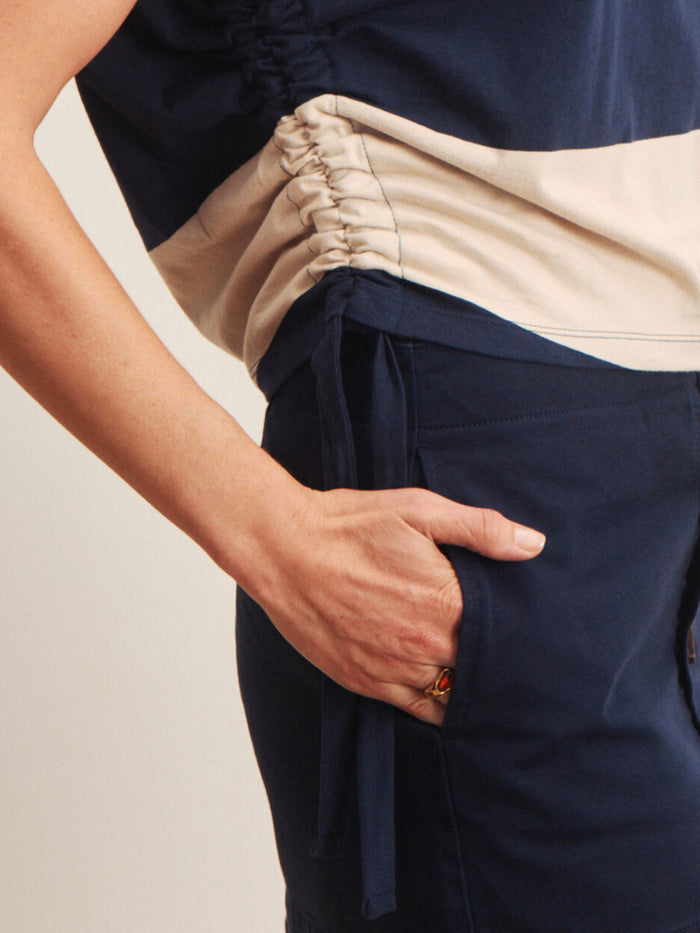 All Day Ruched Tee Navy Blazer/Dark Opal Rugby