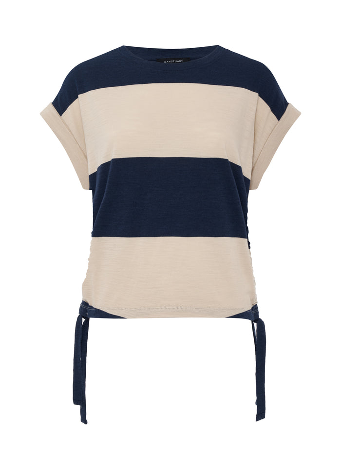 All Day Ruched Tee Navy Blazer/Dark Opal Rugby