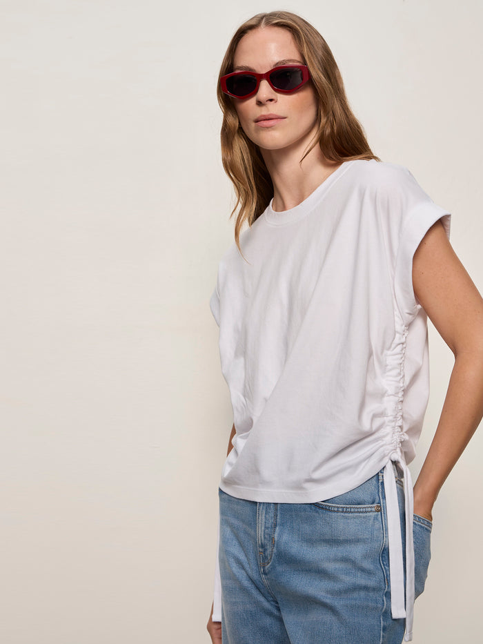 All Day Ruched Tee White