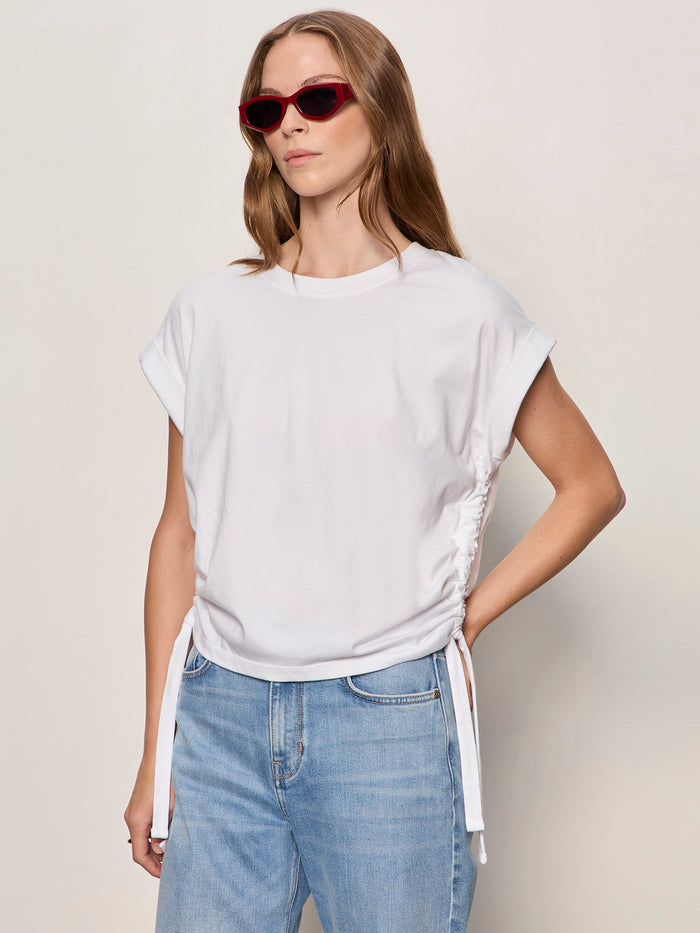 All Day Ruched Tee White