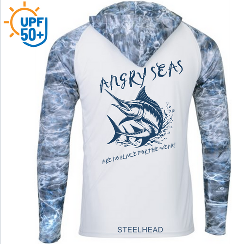 Angry Seas Men's Biloxi Performance Color Blocked Hooded Long Sleeve T-Shirt 241