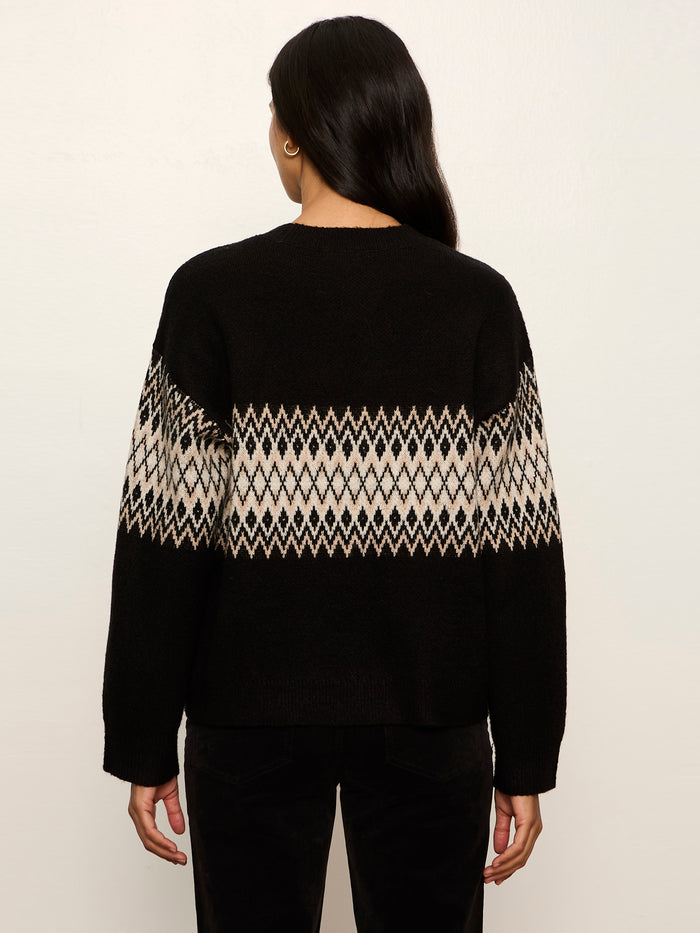 Argyle Crew Pullover Black Argyle