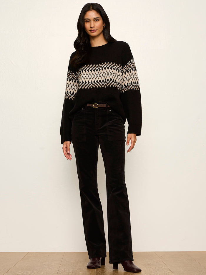 Argyle Crew Pullover Black Argyle