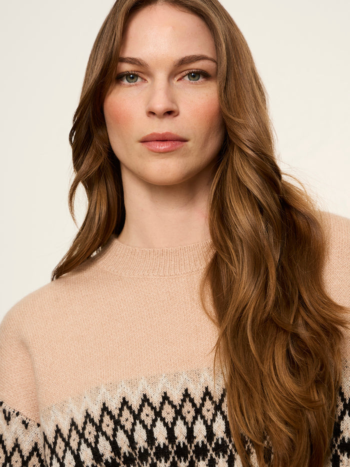 Argyle Crew Pullover Hazelnut Argyle Petite Sizing