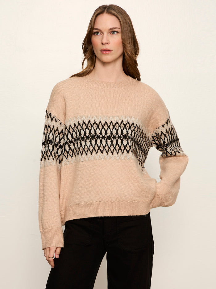 Argyle Crew Pullover Hazelnut Argyle Petite Sizing