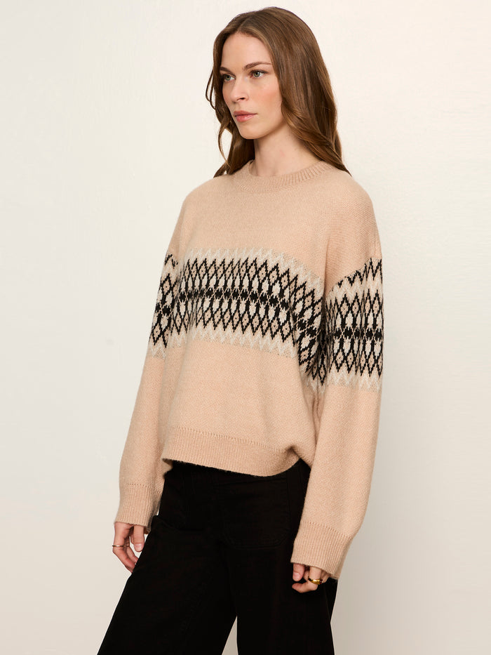 Argyle Crew Pullover Hazelnut Argyle Petite Sizing