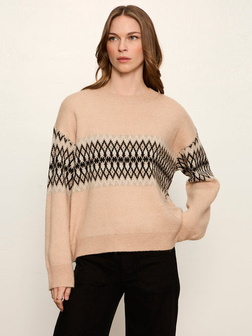 Argyle Crew Pullover Hazelnut Argyle