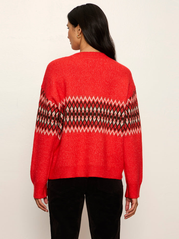 Argyle Crew Pullover Red Hot Argyle