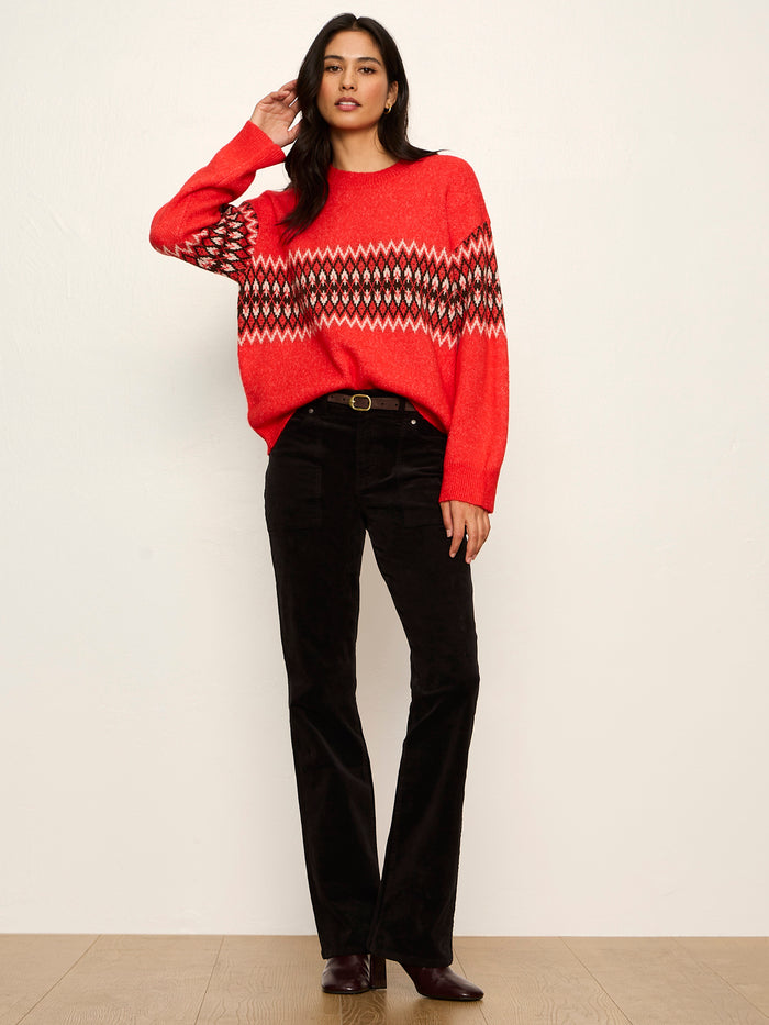 Argyle Crew Pullover Red Hot Argyle