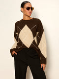 Argyle Crew Sweater Espresso Martini Argyle