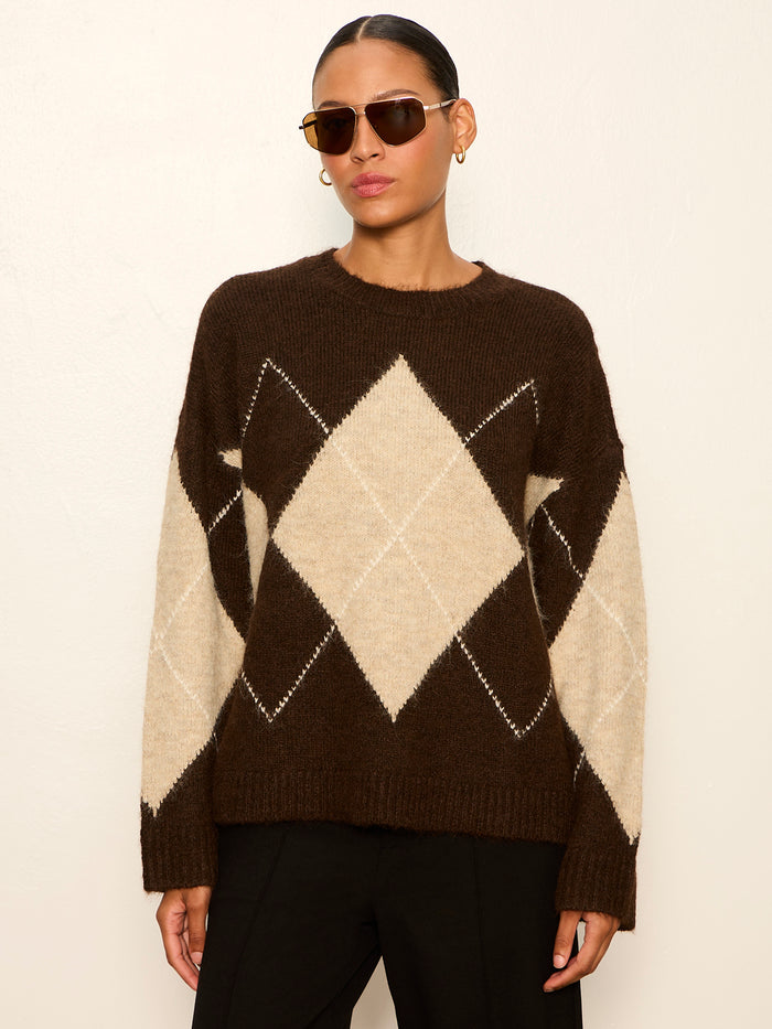 Argyle Crew Sweater Espresso Martini Argyle