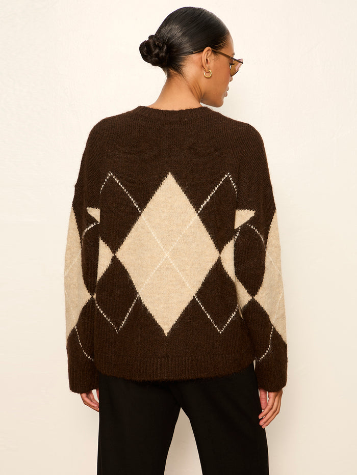 Argyle Crew Sweater Espresso Martini Argyle