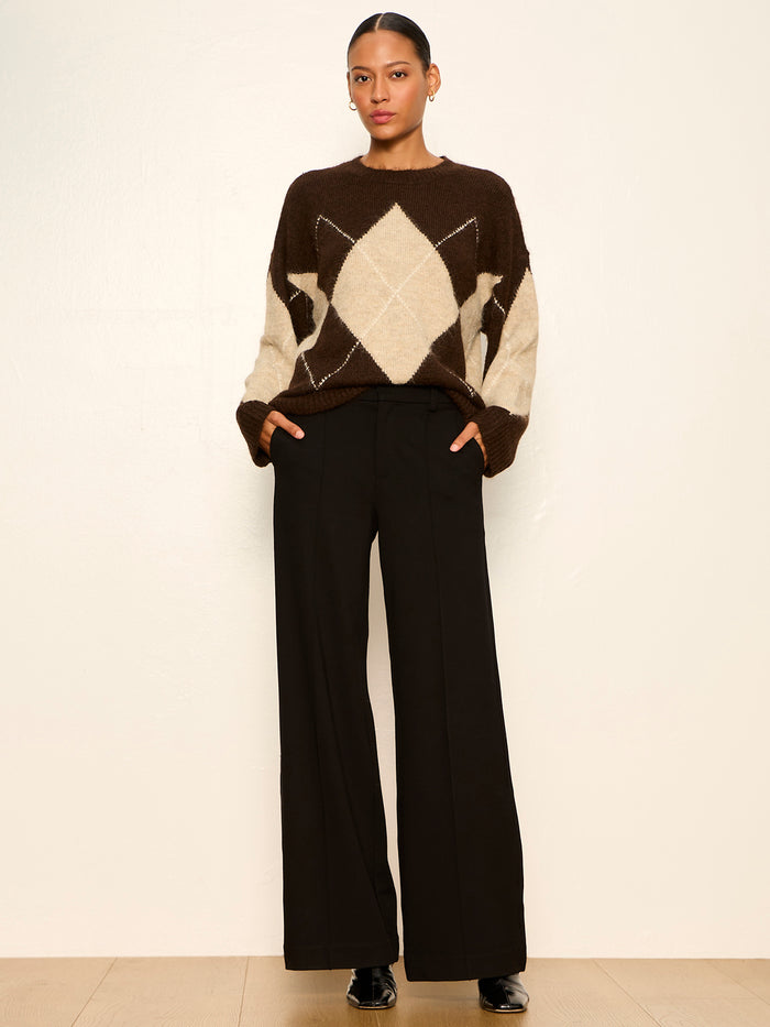 Argyle Crew Sweater Espresso Martini Argyle