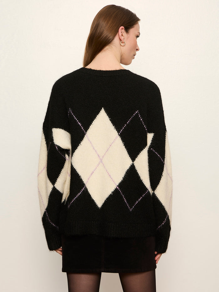 Argyle Crew Sweater Purple Smoke Argyle
