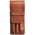 Aston Leather Cognac Finger Style Triple Pen Case - Pen Boutique Ltd