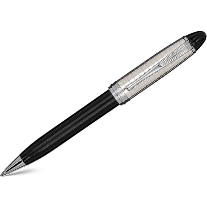 Aurora Ipsilon Ballpoint Pen - Black (Quadra Pattern) - Pen Boutique Ltd
