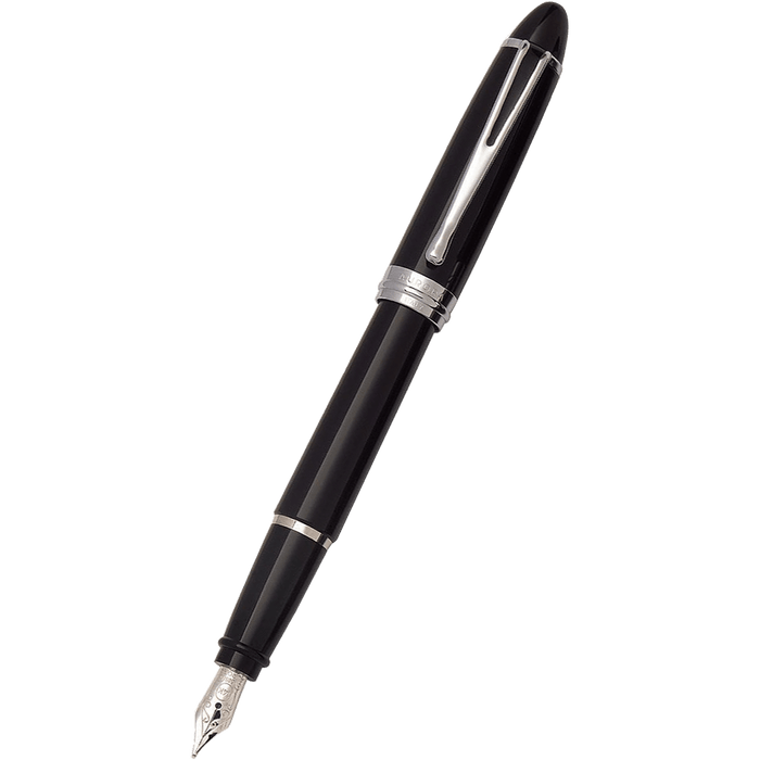 Aurora Ipsilon Deluxe Fountain Pen - Black - Chrome Trim - Pen Boutique Ltd