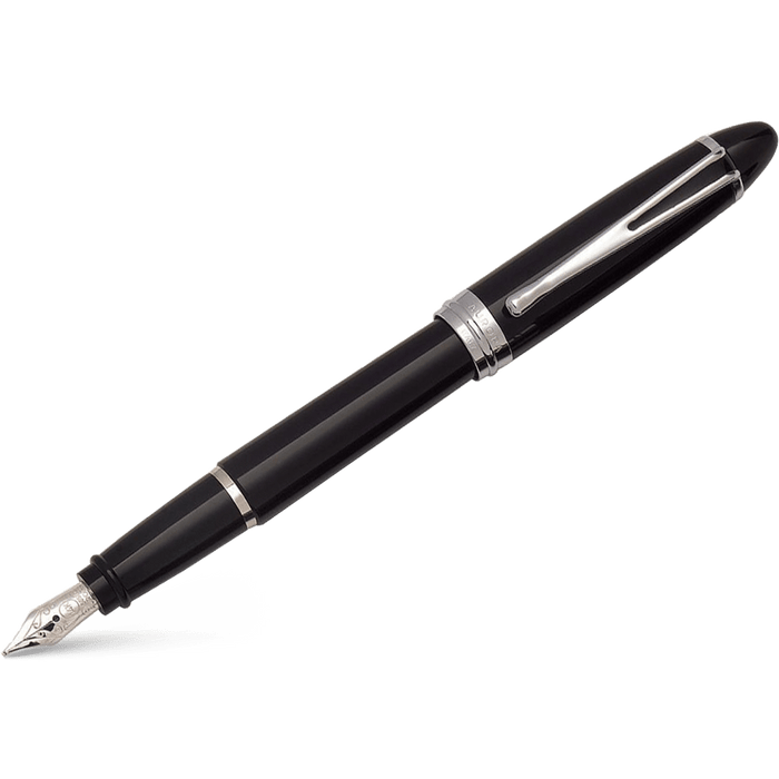 Aurora Ipsilon Deluxe Fountain Pen - Black - Chrome Trim - Pen Boutique Ltd