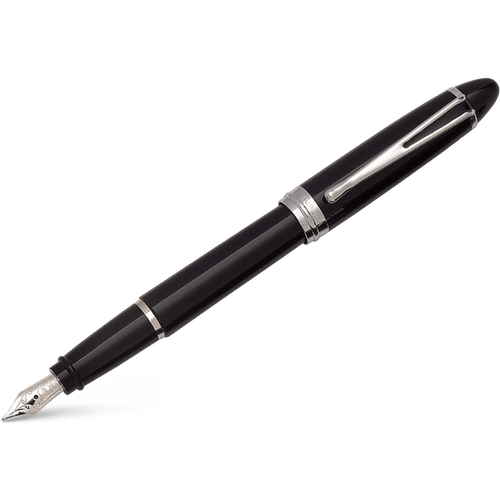 Aurora Ipsilon Deluxe Fountain Pen - Black - Chrome Trim - Pen Boutique Ltd
