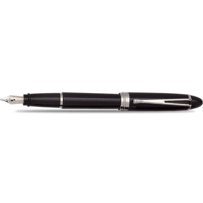 Aurora Ipsilon Deluxe Fountain Pen - Black - Chrome Trim - Pen Boutique Ltd