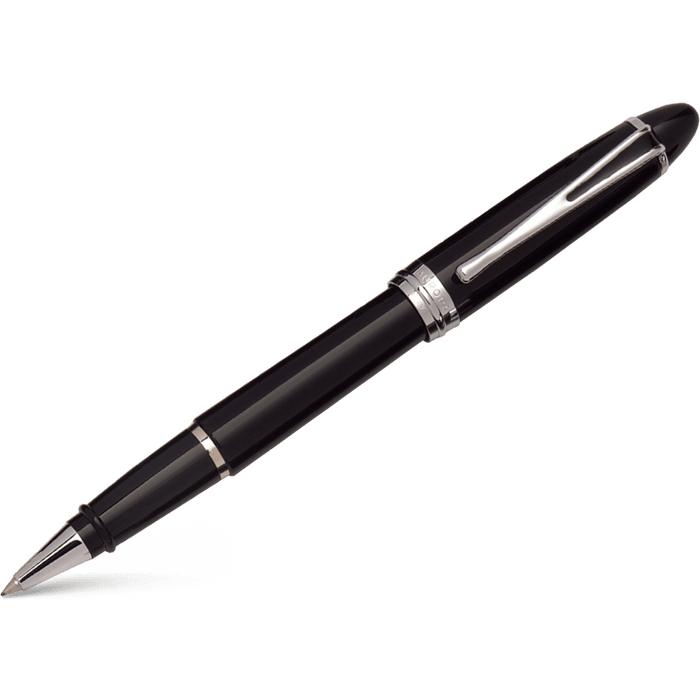 Aurora Ipsilon Deluxe Rollerball Pen - Black - Chrome Trim - Pen Boutique Ltd