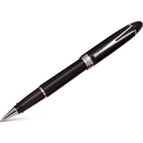 Aurora Ipsilon Deluxe Rollerball Pen - Black - Chrome Trim - Pen Boutique Ltd