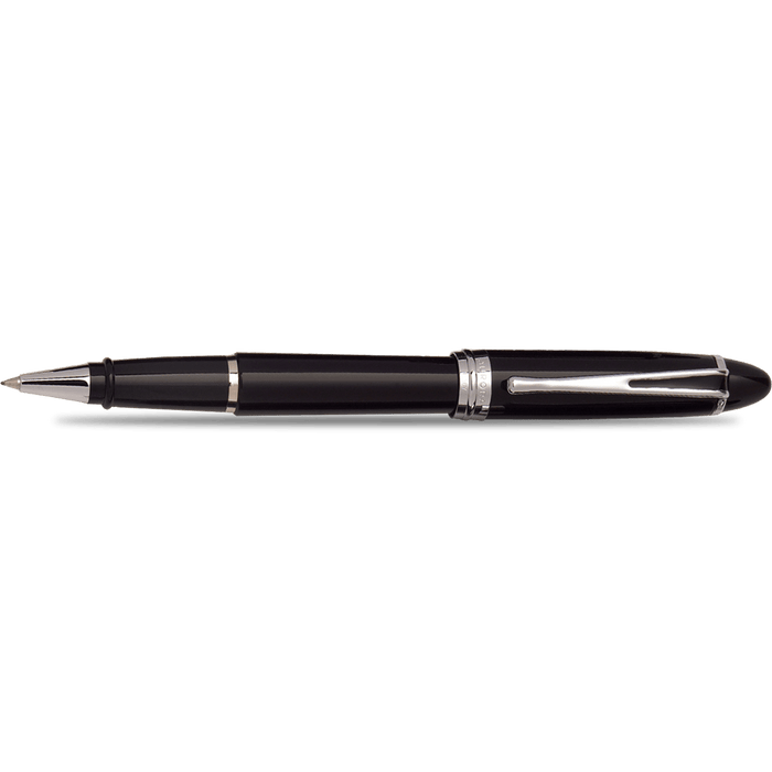 Aurora Ipsilon Deluxe Rollerball Pen - Black - Chrome Trim - Pen Boutique Ltd