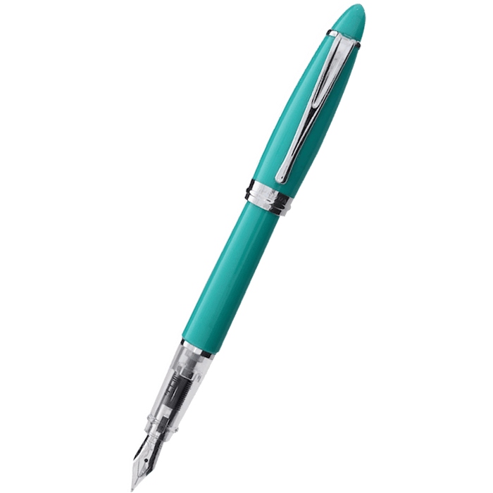 Aurora Ipsilon Demo Colors Fountain Pen - Intuitive Light Green PLUS matching Teal color ink bottle - Pen Boutique Ltd