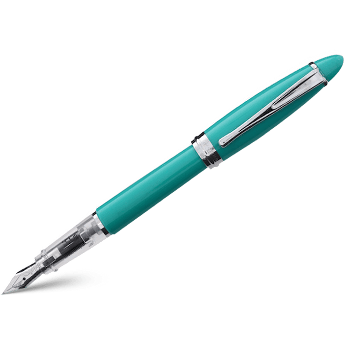 Aurora Ipsilon Demo Colors Fountain Pen - Intuitive Light Green PLUS matching Teal color ink bottle - Pen Boutique Ltd