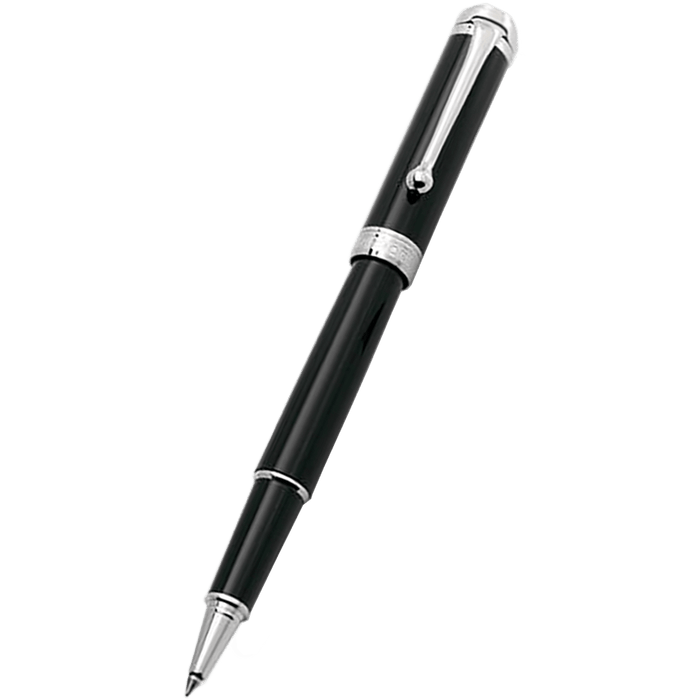 Aurora Talentum Finesse Rollerball Pen - Black - Chrome Trim - Pen Boutique Ltd