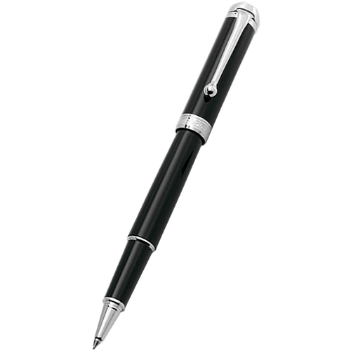 Aurora Talentum Finesse Rollerball Pen - Black - Chrome Trim - Pen Boutique Ltd