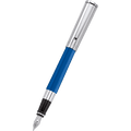 Aurora TU Fountain Pen - Blue - Chrome - Italic - Pen Boutique Ltd