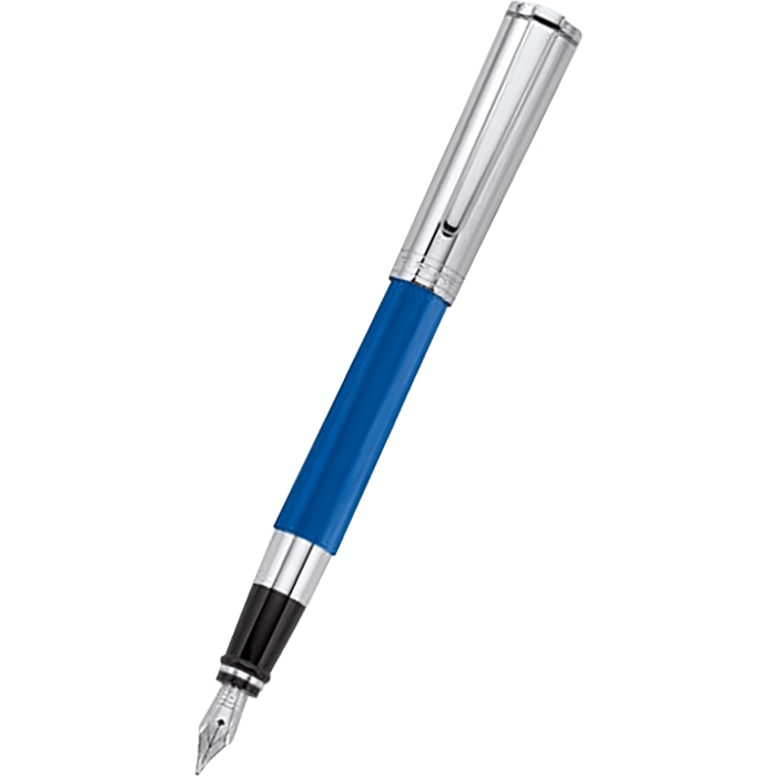 Aurora TU Fountain Pen - Blue - Chrome - Italic - Pen Boutique Ltd