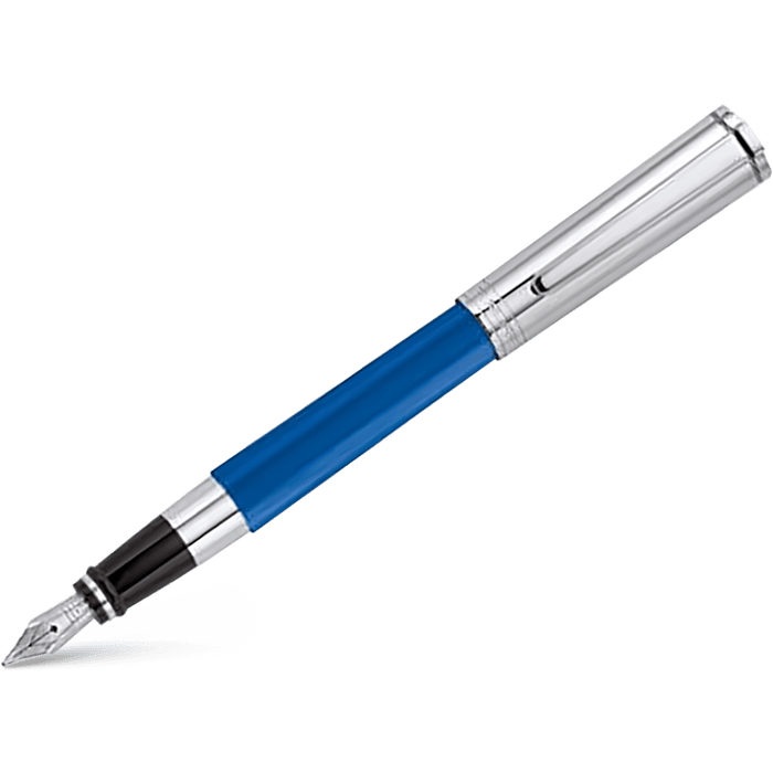 Aurora TU Fountain Pen - Blue - Chrome - Italic - Pen Boutique Ltd