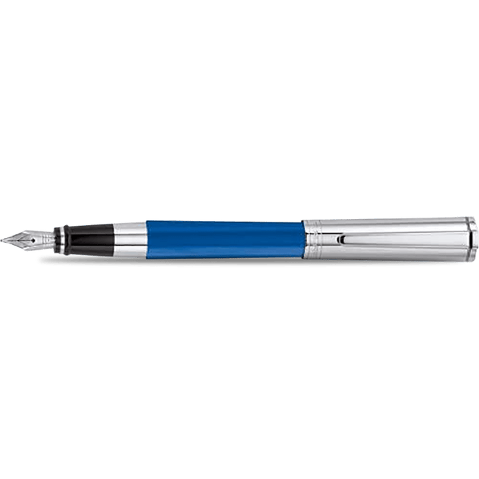 Aurora TU Fountain Pen - Blue - Chrome - Italic - Pen Boutique Ltd