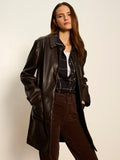 Avid Vegan Leather City Coat Espresso Martini
