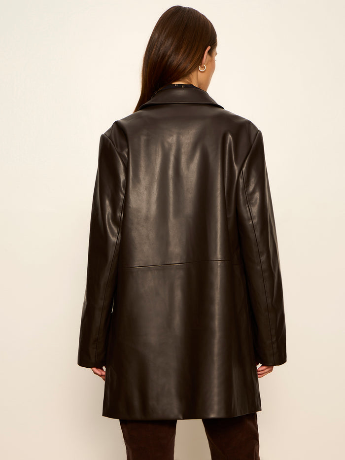 Avid Vegan Leather City Coat Espresso Martini