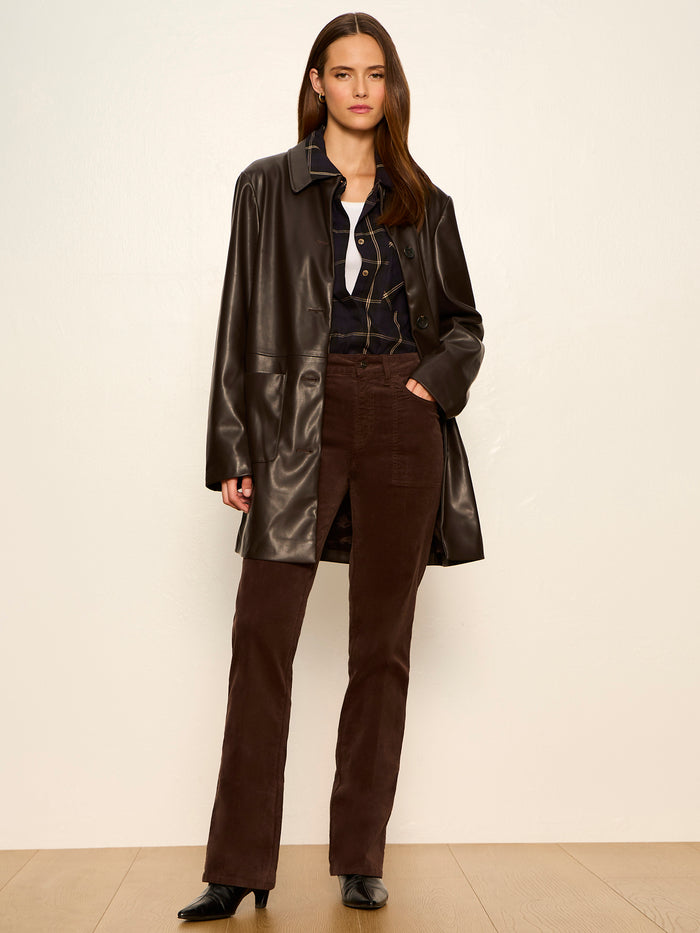 Avid Vegan Leather City Coat Espresso Martini