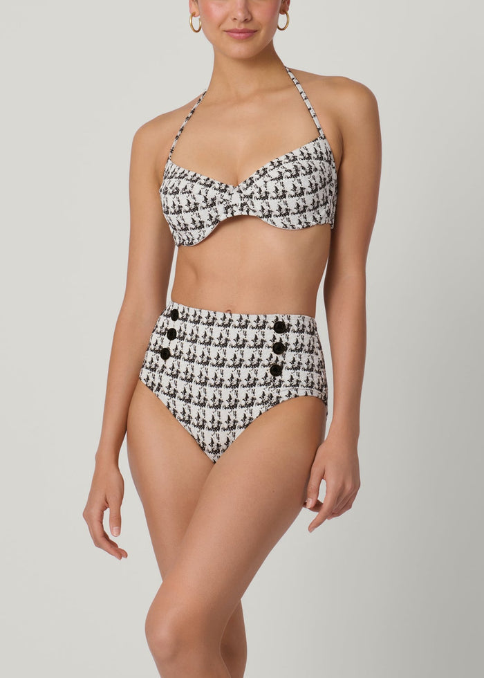 Black and White Halter Bra Top