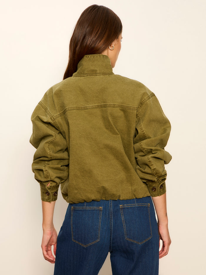 Bubble Hem Bomber Jacket Forage Green